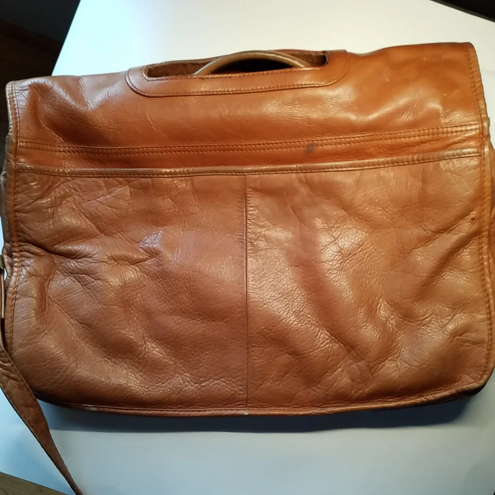 BRIEFCASE VINTAGE LEATHER Distressed Crossbody LAPTOP BAG